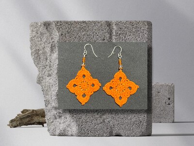 Beaded Boho Earrings in orange - image3